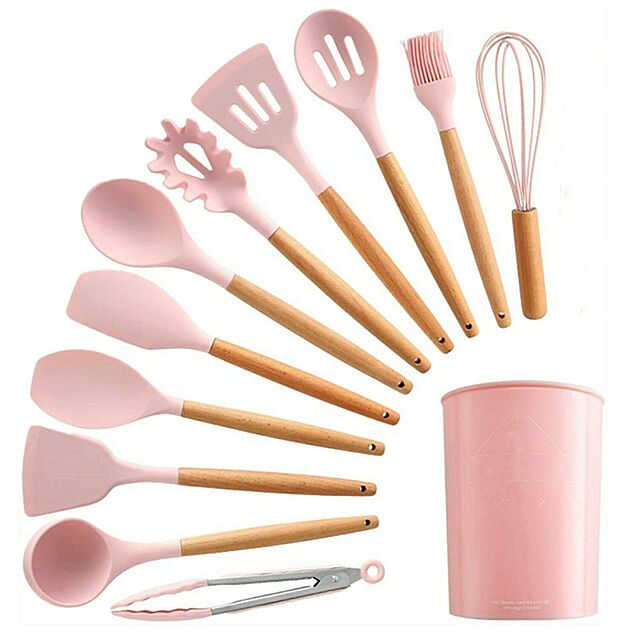 pink cooking set