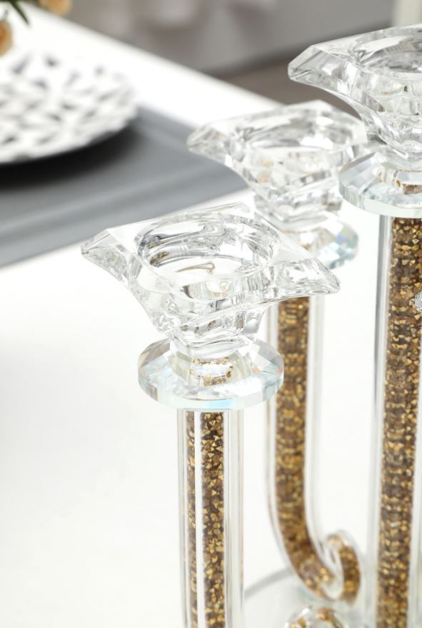 Crushed Diamonds Glass candle holder